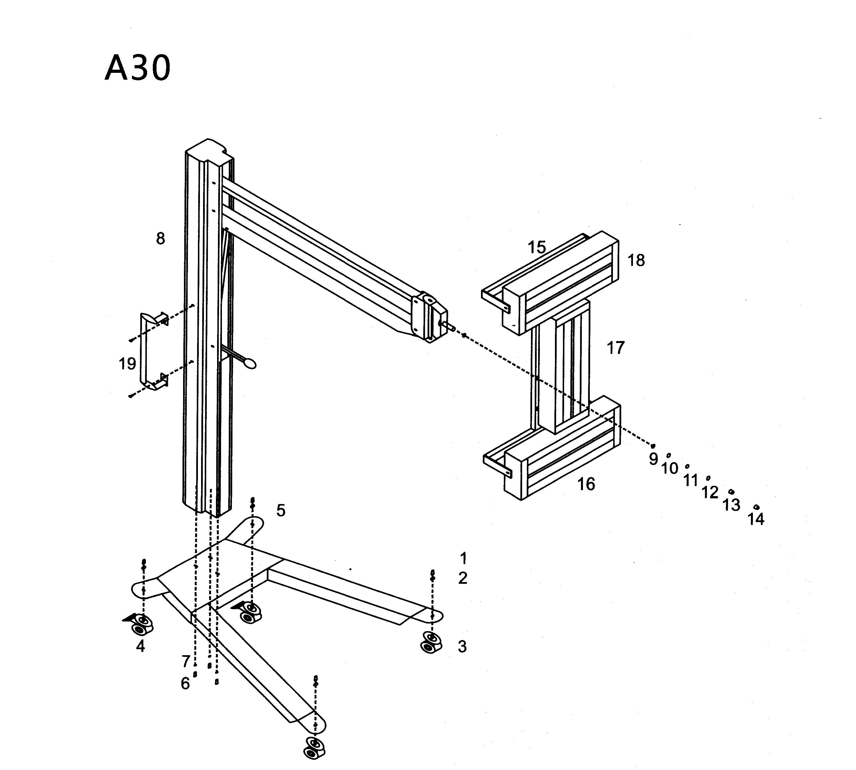 Assembling drawing A30 infrared heating system